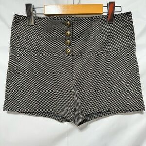 Must Have High-Waisted Button Front Shorts | Black & White Textured | S/XS